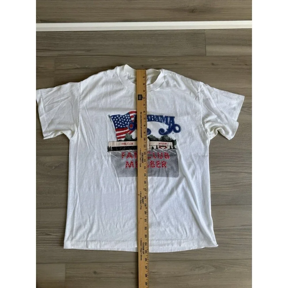 VINTAGE Alabama Fan Club Shirt Mens Small / Womens M White 90s Single Stitch Tee - Picture 6 of 10